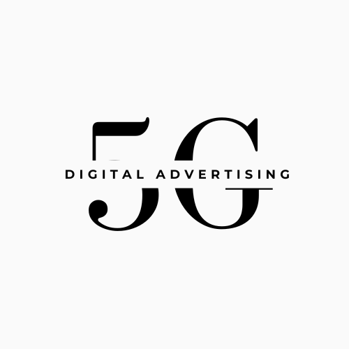 Logo symbolizing 5G- Digital Advertising and the future of advertising, with elements representing the impact of 5G networks on digital advertising strategies.